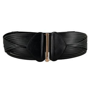 7719 Stretchy Wide Elastic Belt Braided Woven Elastic Vintage Full Grain